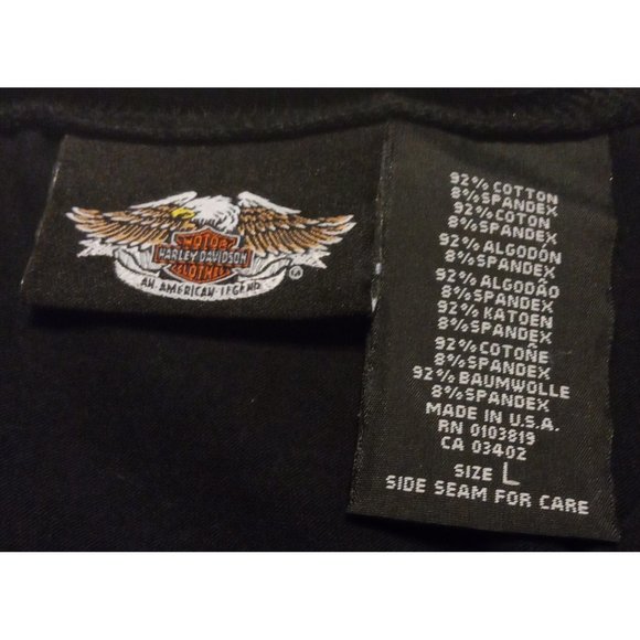 Vintage Y2k Harley Davidson Women's  Black & Orange Glitter Chandler, Az Sz M - Picture 3 of 3